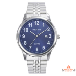 Montre homme INOTIME MIYOTA 2115 date cadran bleu foncé bracelet acier 40 mm garantie 2 ans