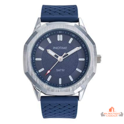 Montre homme INOTIME MORIOKA PC21 bleu silicone 42 mm étanche 5 ATM garantie 2 ans