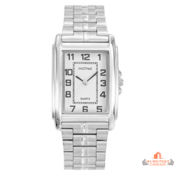 Montre homme INOTIME rectangle blanc acier 29x41 mm chiffres noirs garantie 2 ans