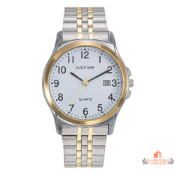 Montre homme INOTIME blanc bicolore 37 mm affichage jour garantie 2 ans