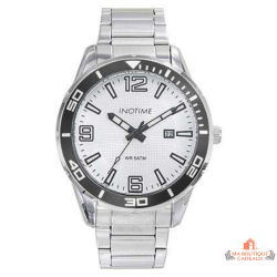Montre homme INOTIME argenté acier 42 mm 5 ATM jour garantie 2 ans