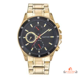 Montre homme INOTIME dorée cadran noir bracelet métal doré garantie 2 ans