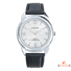 Montre homme INOTIME cadran argenté bracelet noir élégante garantie 2 ans