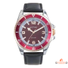 Montre homme INOTIME rouge doré rose cuir noir 43 mm garantie 2 ans