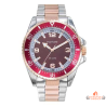 Montre homme INOTIME rouge rose gold acier 43 mm garantie 2 ans