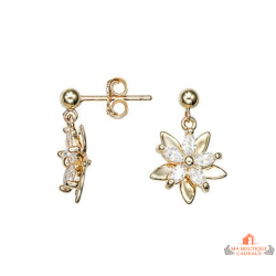 Boucles  d'oreilles Plaqué OR Fleur Lotus - Carla Nogueres - Garantie 2 ans