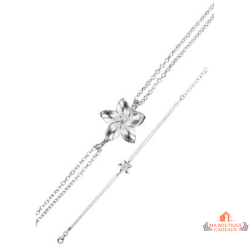 Bracelet fleur argent 925 Carla Nogueres chaîne fine garantie 2 ans