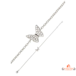 Bracelet papillon zirconium argent 925 Carla Nogueres brillant garantie 2 ans
