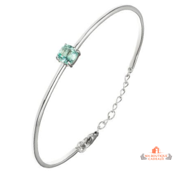 Bracelet pierre verte argent 925 Carla Nogueres minimaliste garantie 2 ans