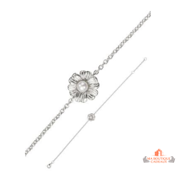 Bracelet fleur perle argent 925 Carla Nogueres femme élégant garantie 2 ans