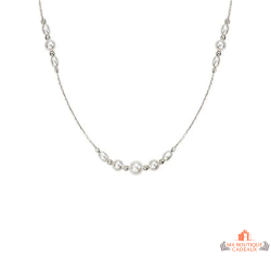 Collier Carla Nogueres argent perles imitation collier fin élégant