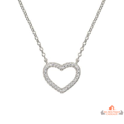 Collier Carla Nogueres argent cœur zirconium serti collier élégant