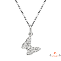 Collier Carla Nogueres argent papillon zirconium serti