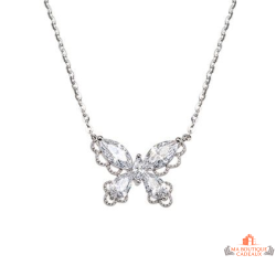 Collier Carla Nogueres papillon argent zirconium