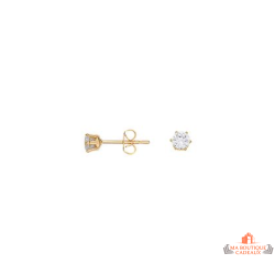 Boucles d’oreilles Carla Nogueres solitaire oxyde de zirconium plaqué or garantie 2 ans