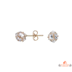Boucles d’oreilles Carla Nogueres pierre oxyde de zirconium sertie plaqué or garantie 2 ans