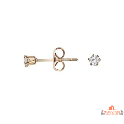 Boucles d’oreilles Carla Nogueres solitaire zirconium serti griffes plaqué or garantie 2 ans