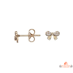 Boucles d’oreilles Carla Nogueres nœud oxyde de zirconium plaqué or garantie 2 ans
