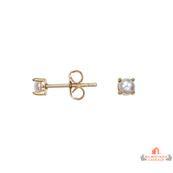 Boucles d’oreilles Carla Nogueres perle d’imitation plaqué or garantie 2 ans