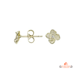 Boucles d’oreilles Carla Nogueres fleur oxyde de zirconium plaqué or garantie 2 ans