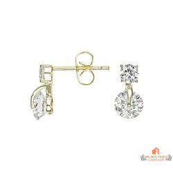 Boucles d’oreilles Carla Nogueres pierre blanche oxyde de zirconium plaqué or garantie 2 ans