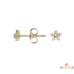 Boucles d’oreilles Carla Nogueres flocon neige oxyde de zirconium plaqué or garantie 2 ans