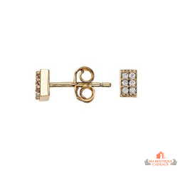Boucles d’oreilles Carla Nogueres rectangle oxyde de zirconium plaqué or garantie 2 ans