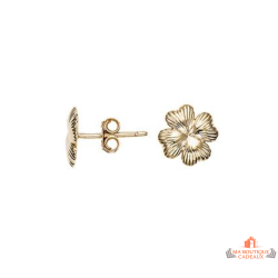 Boucles d’oreilles Carla Nogueres trèfle plaqué or texturé garantie 2 ans