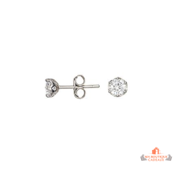 Boucles d’oreilles Carla Nogueres solitaire argent oxyde de zirconium garantie 2 ans