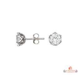 Boucles d’oreilles Carla Nogueres solitaire argent oxyde zirconium grande pierre garantie 2 ans