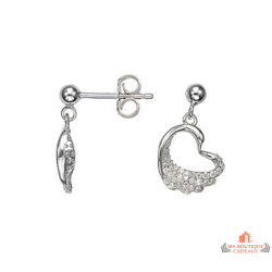 Boucles d’oreilles Carla Nogueres cœur ouvert argent oxyde zirconium garantie 2 ans