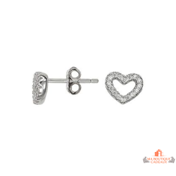 Boucles d’oreilles Carla Nogueres cœur pavé argent oxyde zirconium garantie 2 ans