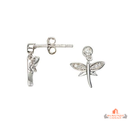 Boucles d’oreilles Carla Nogueres libellule argent oxyde zirconium garantie 2 ans