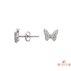 Boucles d’oreilles Carla Nogueres papillon pavé argent oxyde zirconium garantie 2 ans