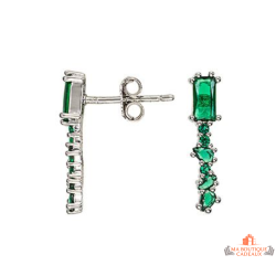 Boucles d’oreilles Carla Nogueres pierres vertes émeraude oxyde zirconium garantie 2 ans