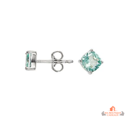 Boucles d’oreilles Carla Nogueres solitaire vert émeraude argent oxyde zirconium garantie 2 ans