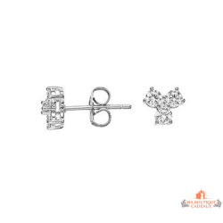 Boucles d’oreilles Carla Nogueres argent trois pierres zirconium garantie 2 ans