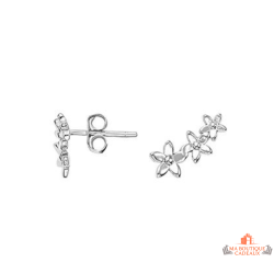Boucles d’oreilles Carla Nogueres argent trois fleurs ajourées garantie 2 ans
