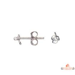 Boucles d’oreilles Carla Nogueres argent feuille perle garantie 2 ans