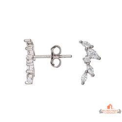Boucles d’oreilles Carla Nogueres argent 5 pierres zirconium garantie 2 ans
