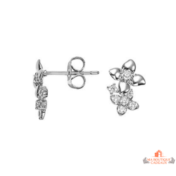 Boucles d’oreilles Carla Nogueres argent double fleur zirconium garantie 2 ans