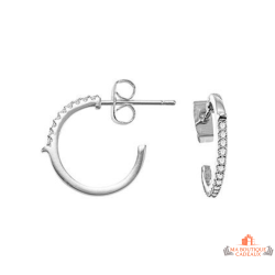 Boucles d’oreilles Carla Nogueres argent demi créoles zirconium garantie 2 ans