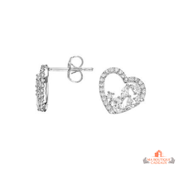 Boucles d’oreilles Carla Nogueres cœur argent zirconium garantie 2 ans