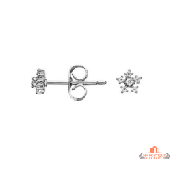 Boucles d’oreilles Carla Nogueres flocon zirconium argent garantie 2 ans