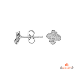 Boucles d’oreilles Carla Nogueres fleur argent texturée garantie 2 ans