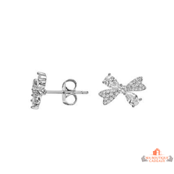 Boucles d’oreilles Carla Nogueres nœud papillon zirconium argent garantie 2 ans