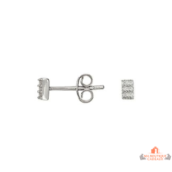 Boucles d’oreilles Carla Nogueres rectangle zirconium argent moderne garantie 2 ans
