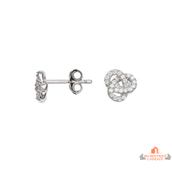 Boucles d’oreilles Carla Nogueres nœud zirconium argent élégantes garantie 2 ans