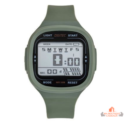Montre digitale DIGITEC carrée vert foncé rétro étanche 3 ATM garantie 2 ans