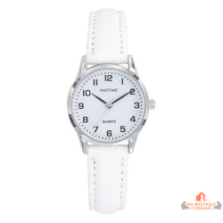 Montre analogique INOTIME blanche bracelet synthétique élégante garantie 2 ans